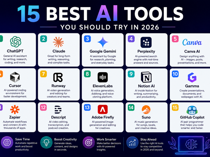 15 Best AI Tools You Should Try in 2026